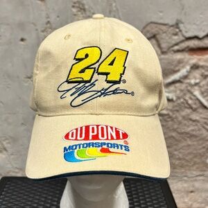 NASCAR Jeff Gordon Tan Embroidered Adjustable Baseball Cap Hat Adult Du Pont
